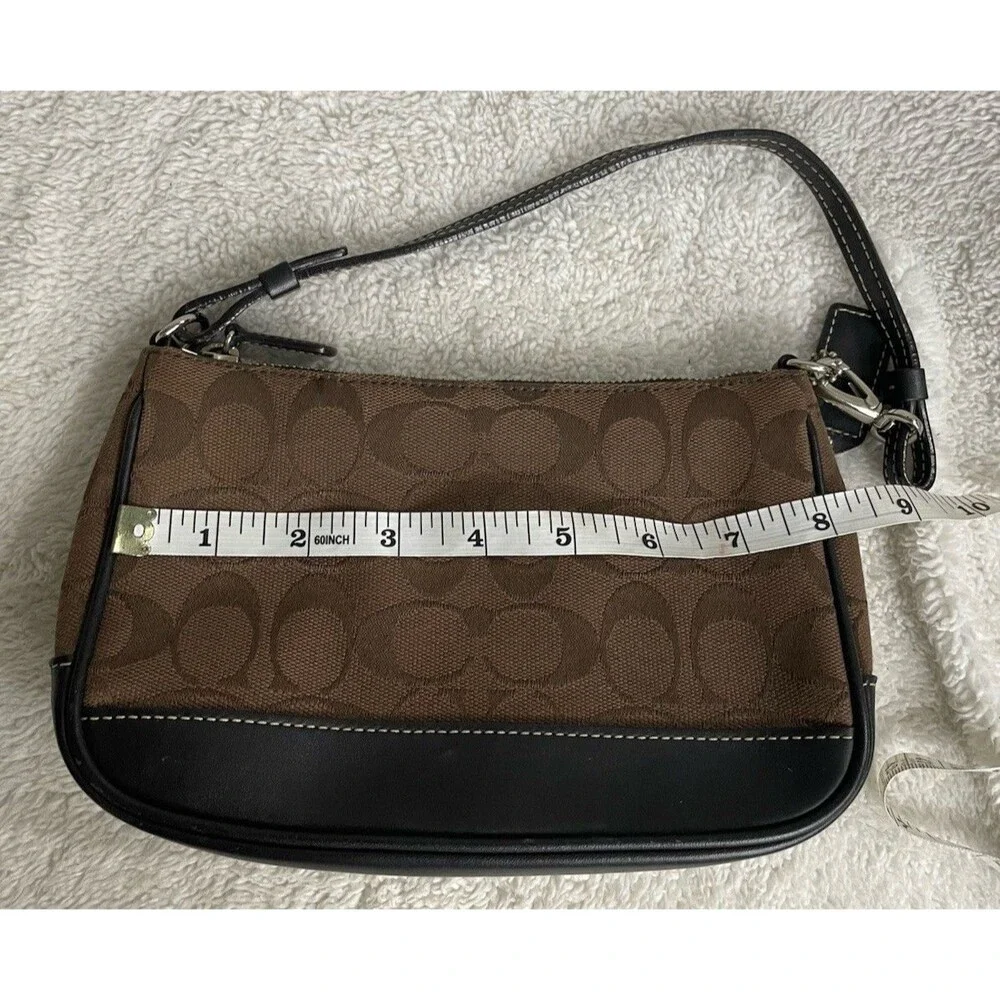 COACH 6094  Shoulder Bag Handbag  Chocolate/Dark Brown Signature EUC